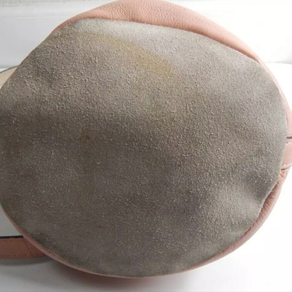 Zara Pink Pebbled Leather Crossbody Bucket Bag - Picture 9 of 11